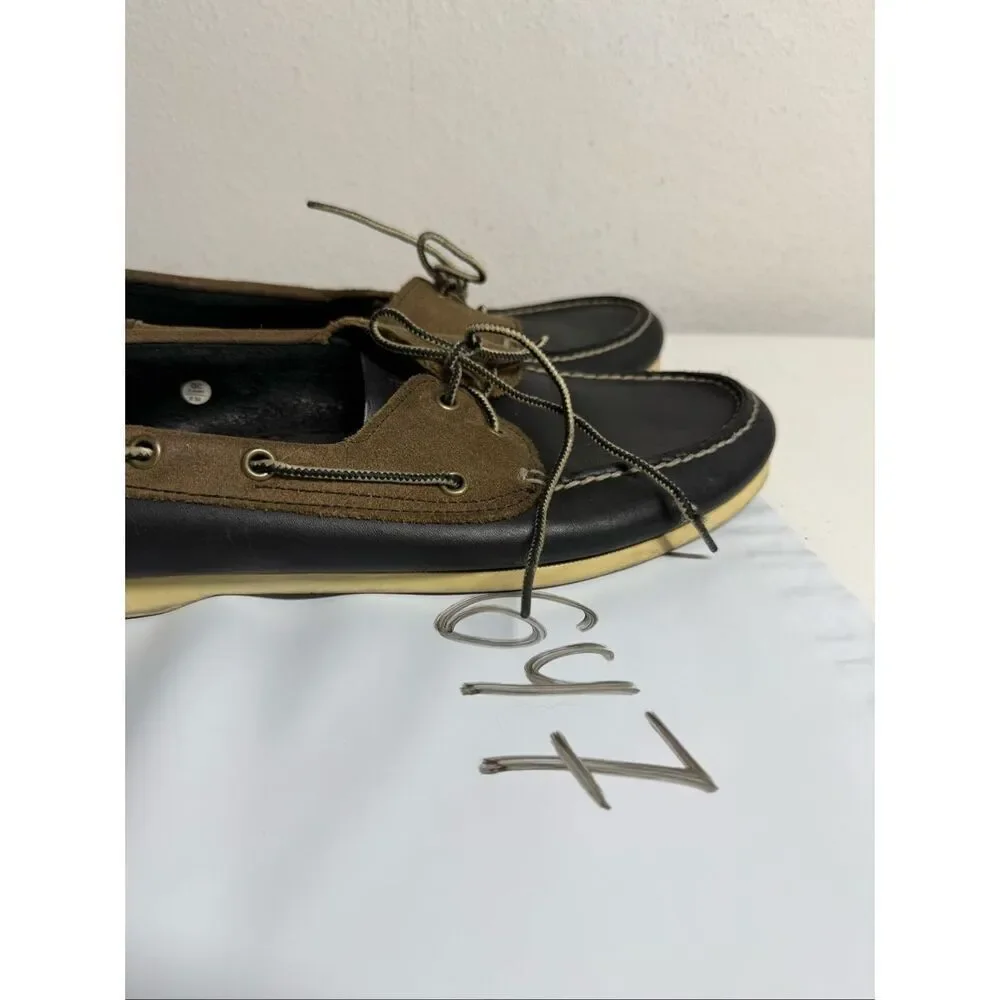 Timberland Men’s Sz 11 Classic Boat Shoes Black Brown Leather See Description